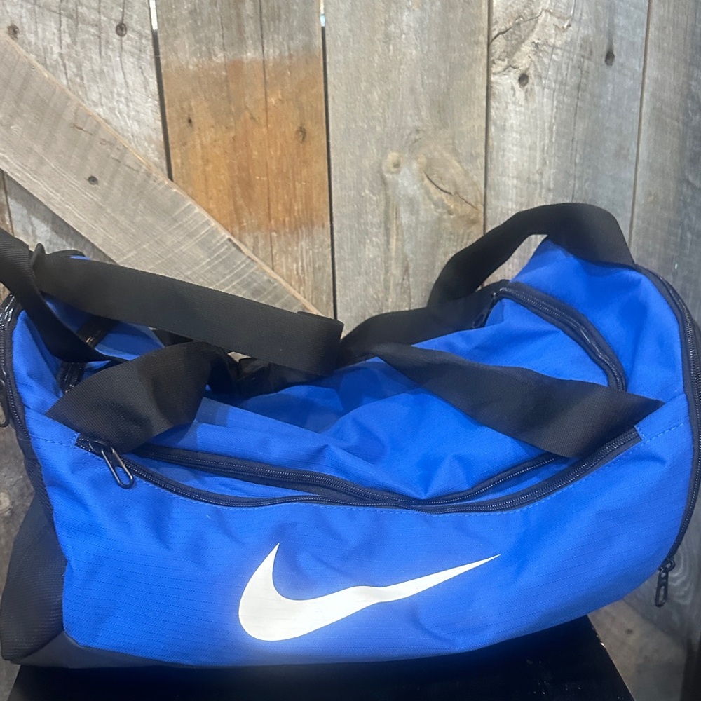 Nike Royal Blue Duffel Bag with White Swoosh